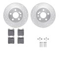 Dynamic Friction Co 7312-63052, Rotors-Drilled, Slotted-SLV w/3000 Series Ceramic Brake Pads incl. Hardware, Zinc Coat 7312-63052